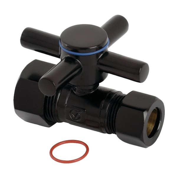 Concord 5/8" IPS x 1/2" O.D. Comp Qrtr Turn Straight Valve, Black